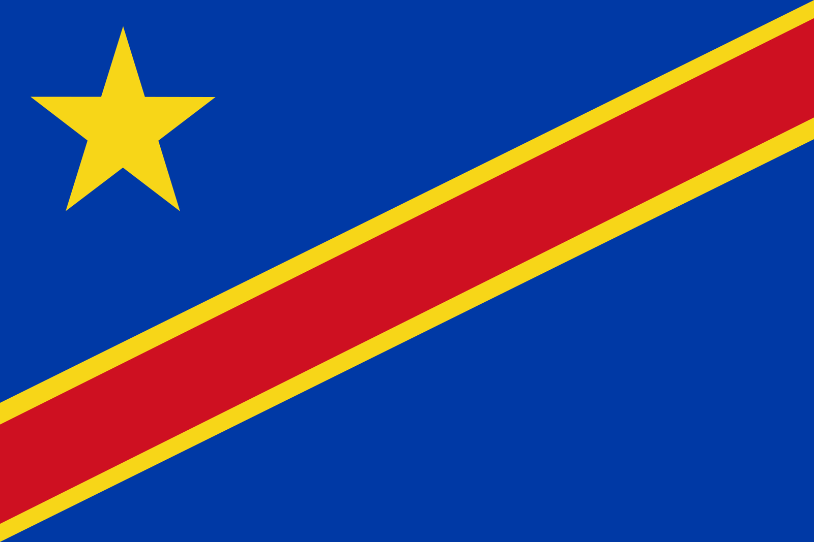 Drapeau de la République démocratique du Congo.